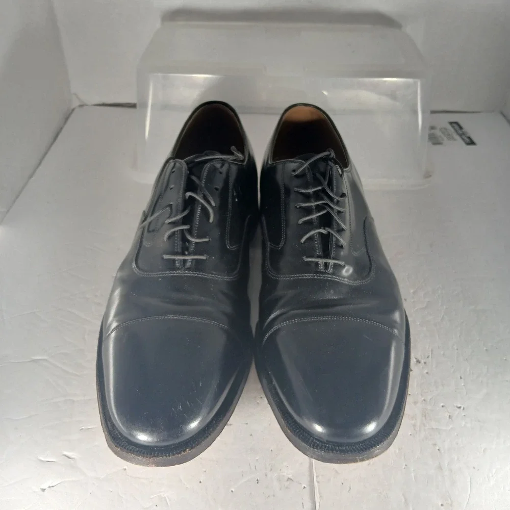 Johnston & Murphy Cap Toe Oxford 13 B Black Leather Dress Shoes 22 02981